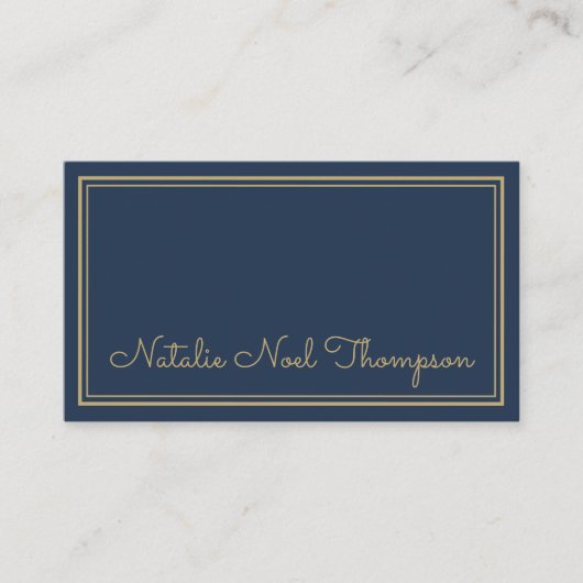 Professionele Stijlvolle Monogram Script Naam Goud Visitekaartje (Voorkant)