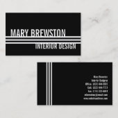 Professionele Stripes Visitekaartjes in Slank Zwar (Voorkant / Achterkant)