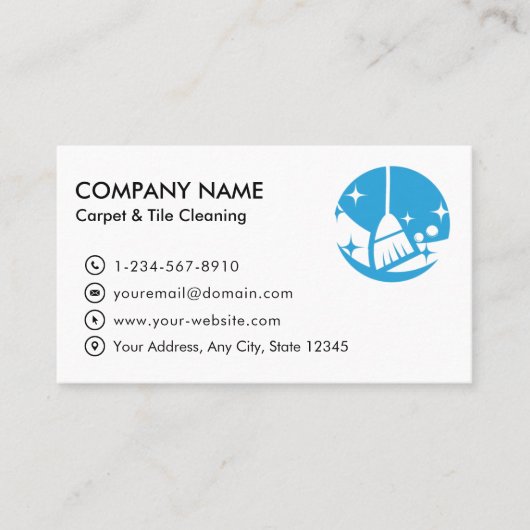 Professionele tapijten en Tegel schoonmaken Logo Visitekaartje (Voorkant)