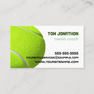 professionele tenniscoach visitekaartje