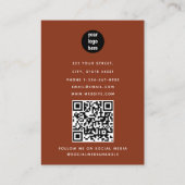 Professionele Terracotta Zakelijke Foto QR Code Visitekaartje (Achterkant)