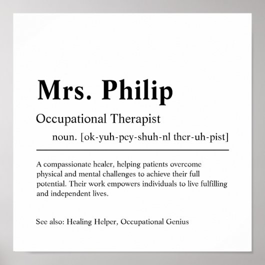 Professionele Therapie Gepersonaliseerde Gift Poster (Voorkant)