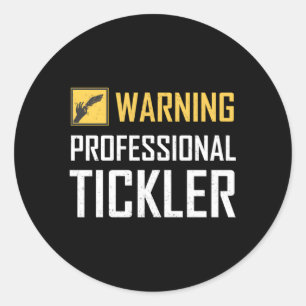 Professionele tickler tickling kamp tickle meester ronde sticker