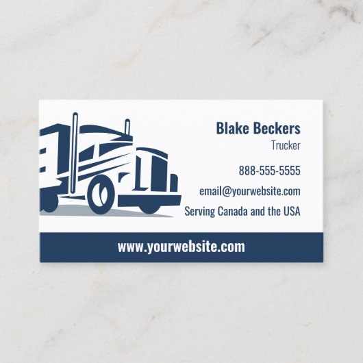 Professionele Trucker Navy Blue Visitekaartje (Voorkant)