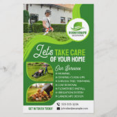 Professionele Tuinieren Landscaping Lawn Care Mow Flyer (Voorkant)