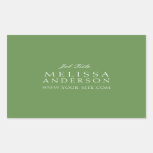 Professionele Typografie Moss Green Rechthoekige Sticker