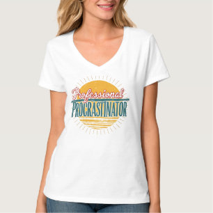 Professionele Uitsteller Retro Grappige Quote T-SH T-shirt