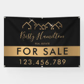 professionele vastgoedmakelaar voegt foto-QR-code  Spandoek (Horizontaal)