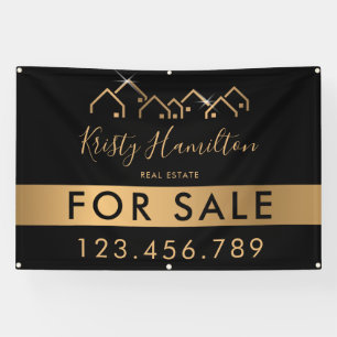 professionele vastgoedmakelaar voegt foto-QR-code Spandoek