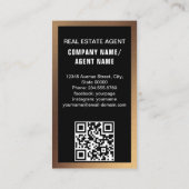 professionele vastgoedmakelaar voegt foto-QR-code  Visitekaartje (Achterkant)
