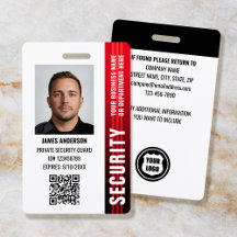 Professionele veiligheidsbeambte ID-foto Rood