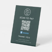 Professionele Venmo QR Code Scan om donkergroen te Reclamebord Met Voetstuk (Voorkant)