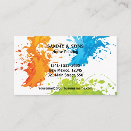 Professionele verf visitekaartje (Achterkant)