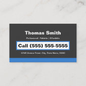 Professionele verfservice - Blauwe schilderpenseel Visitekaartje (Achterkant)