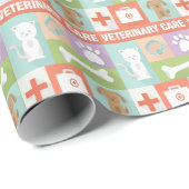 Professionele veterinaire pictogrammen ontworpen cadeaupapier (Rol Hoek)