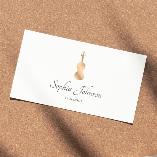 Professionele violist goud Elegant Wit Visitekaartje