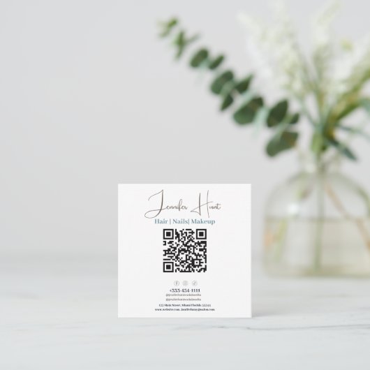professionele visitekaartjes met QR-code (Staand voorkant)