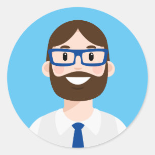 Professionele werknemer Avatar Ronde Sticker
