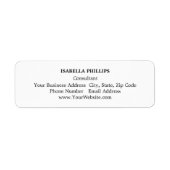 Professionele White Minimalist Plain Creatief Etiket (Voorkant)