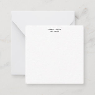 Professionele White Minimalist Plain Creatief Notitiekaartje