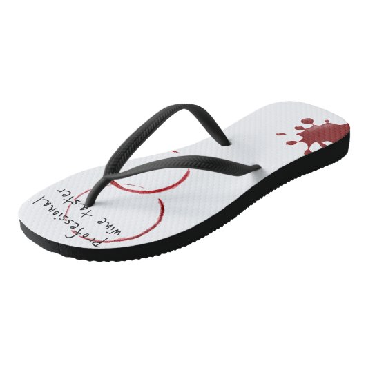 Professionele wijnproever morst proeverij wijnmake teenslippers (Schuin)