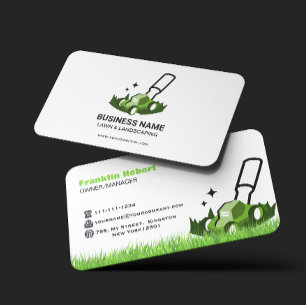 Professionele witte groene gazonverzorging en land visitekaartje