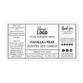 Professionele witte moderne Soy Candle Labels (Voorkant)