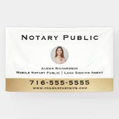 Professionele Witte Notaris Ronde Foto Marketing Spandoek (Horizontaal)