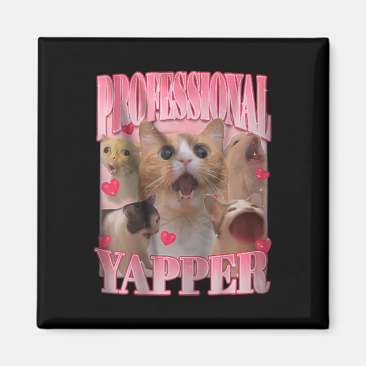Professionele Yapper Cat Funny Meme Magneet (Voorkant)