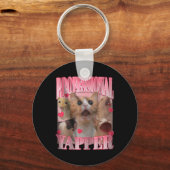 Professionele Yapper Cat Funny Meme Sleutelhanger (Voorkant)