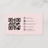 Professionele Zakelijke Blush Roze QR Code Visitekaartje (Achterkant)