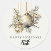 Professionele Zakelijke Logo Client Gift Kerstmis Ronde Sticker (Voorkant)