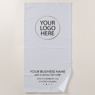 Professionele Zakelijke Logo en Tekstbedrijf Wit Strandlaken