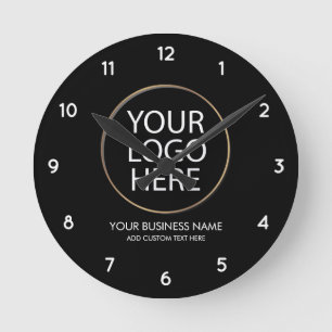 Professionele Zakelijke Logo en Tekstbedrijf Zwart Ronde Klok