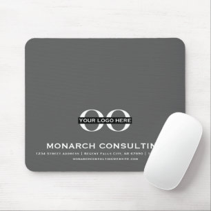 Professionele zakelijke Logo met Contactinfo Grey Muismat