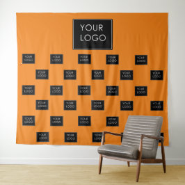 Professionele zakelijke Logo Oranje Fair Backdrop Wandkleed
