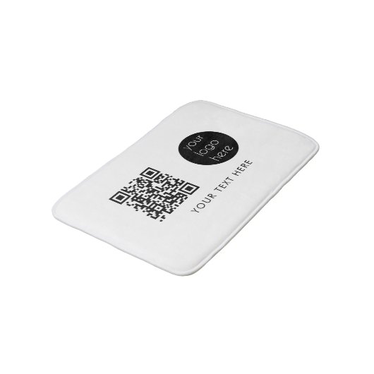 Professionele zakelijke Logo - QR-code en -tekst Badmat (Gekanteld)