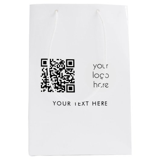Professionele zakelijke Logo - QR-code en -tekst Medium Cadeauzakje (Voorkant)