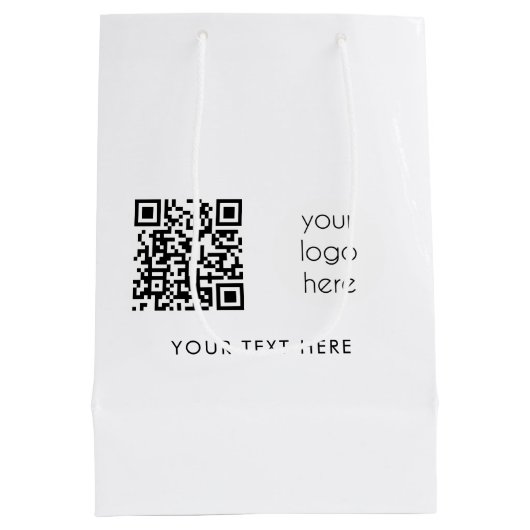 Professionele zakelijke Logo - QR-code en -tekst Medium Cadeauzakje (Achterkant)