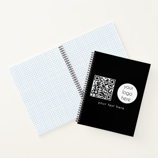 Professionele zakelijke Logo - QR-code en -tekst Notitieboek (Binnen)