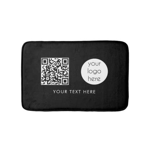 Professionele zakelijke Logo QR-code en tekst zwar Badmat (Voorkant)