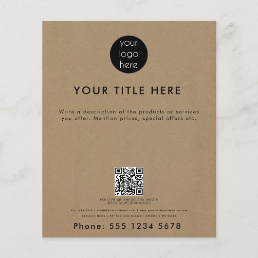 Professionele zakelijke Logo QR Code Promotie Flyer (Voorkant)