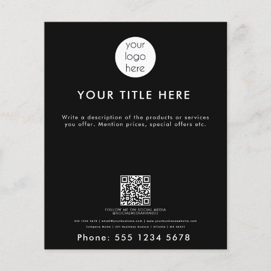 Professionele zakelijke Logo QR Code Promotie Flyer (Voorkant)