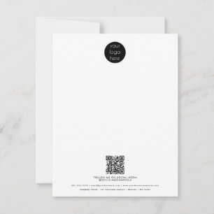 Professionele zakelijke Logo QR Code Promotie Notitiekaartje