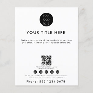 Professionele zakelijke Logo QR Code Sociale media Flyer