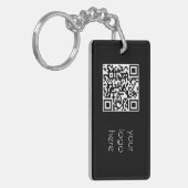Professionele zakelijke Logo QR-code zwart Sleutelhanger (Voorkant Links)