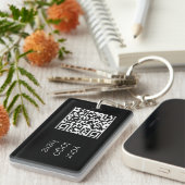 Professionele zakelijke Logo QR-code zwart Sleutelhanger (Voorkant Rechts)