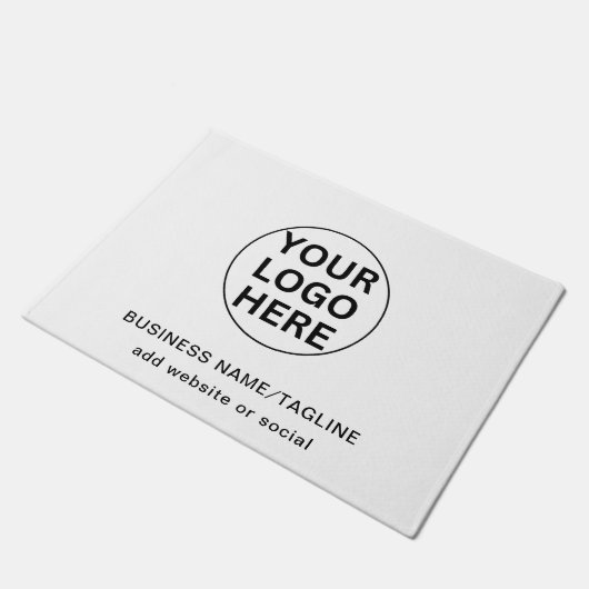 Professionele Zakelijke Logo & Tekst Branded Wit Deurmat (Schuin)