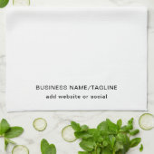 Professionele Zakelijke Logo & Tekst Branded Wit Theedoek (Gevouwen)