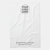 Professionele Zakelijke Logo & Tekst Branded Wit Theedoek (Verticaal)